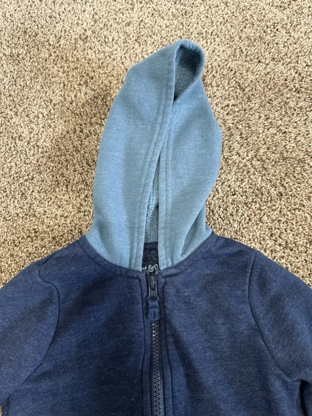 Cat & Jack Navy and Light Blue Zip-Up Hoodie